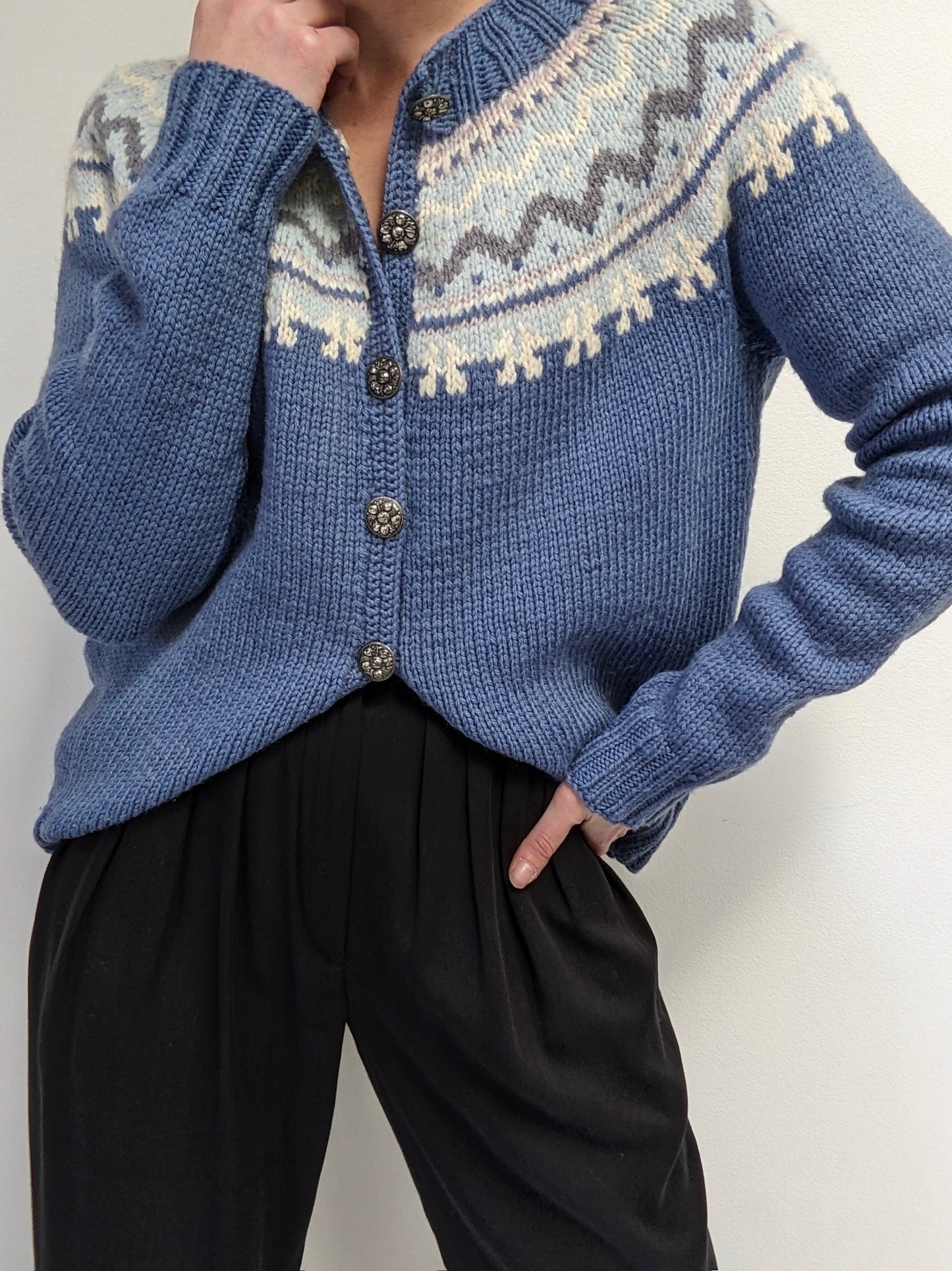 Amazing Vintage Fair Isle Wool Cardigan