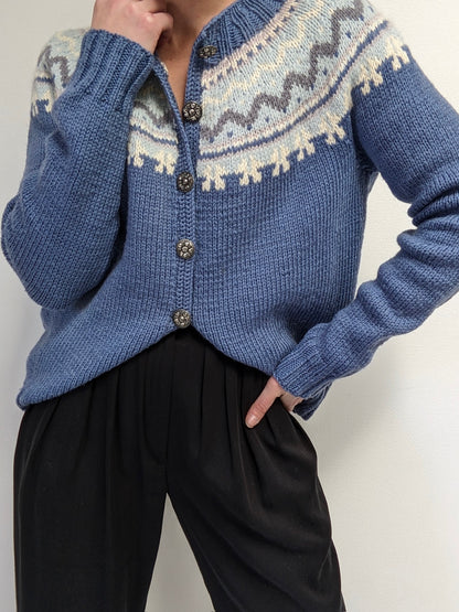 Amazing Vintage Fair Isle Wool Cardigan