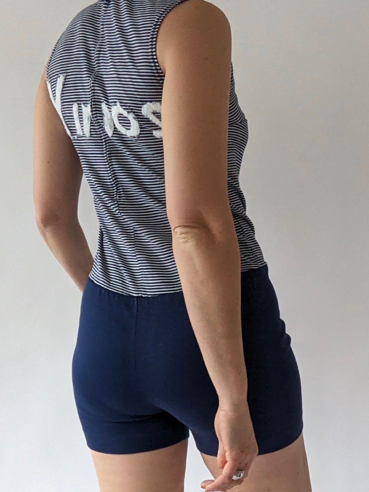 Fun Vintage 1950s Gym Wear Striped Romper