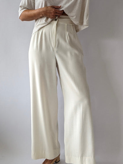 Beautiful Vintage Cream Wide-Leg Pants
