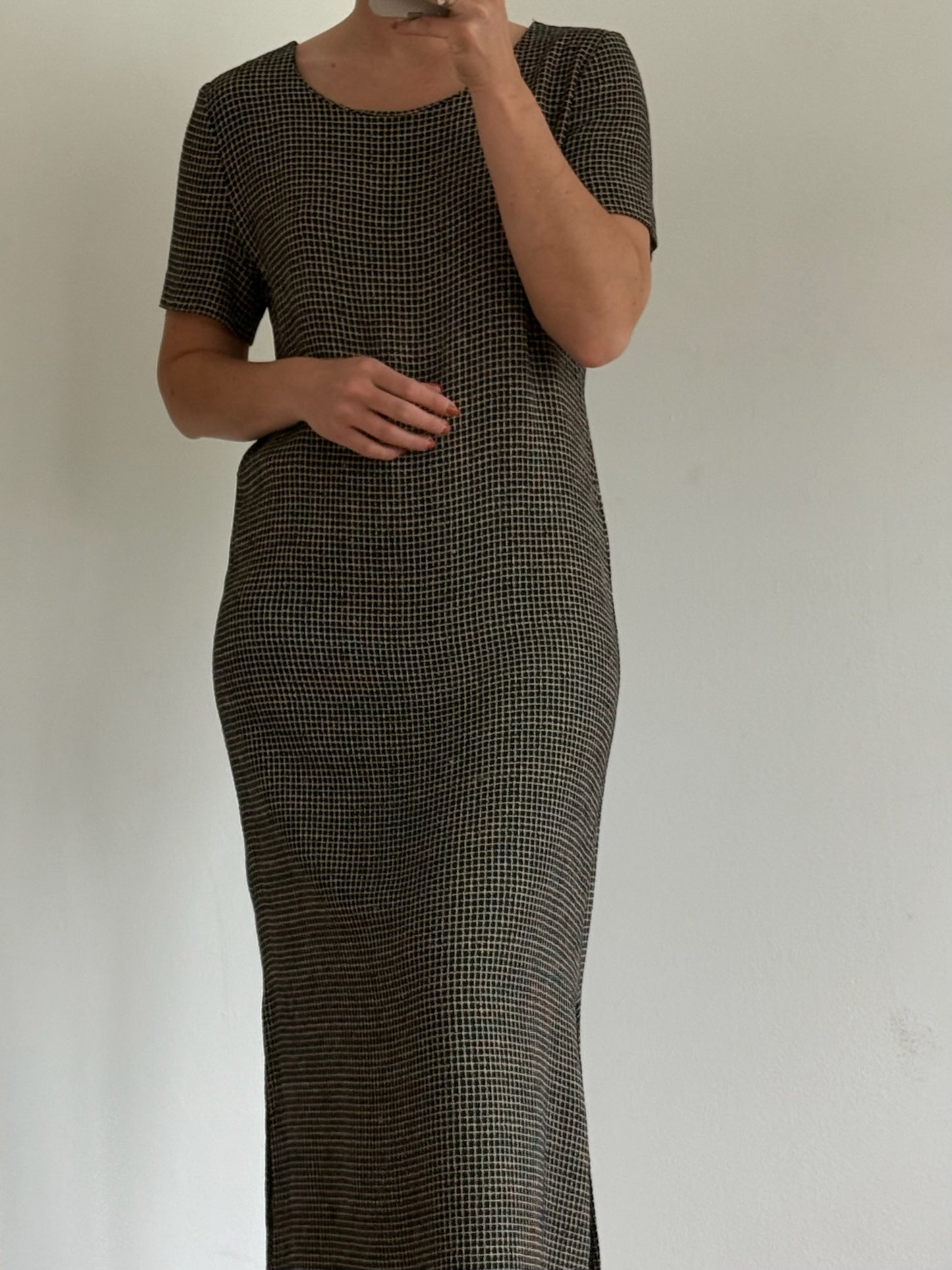 Vintage Midnight Grid Market Dress