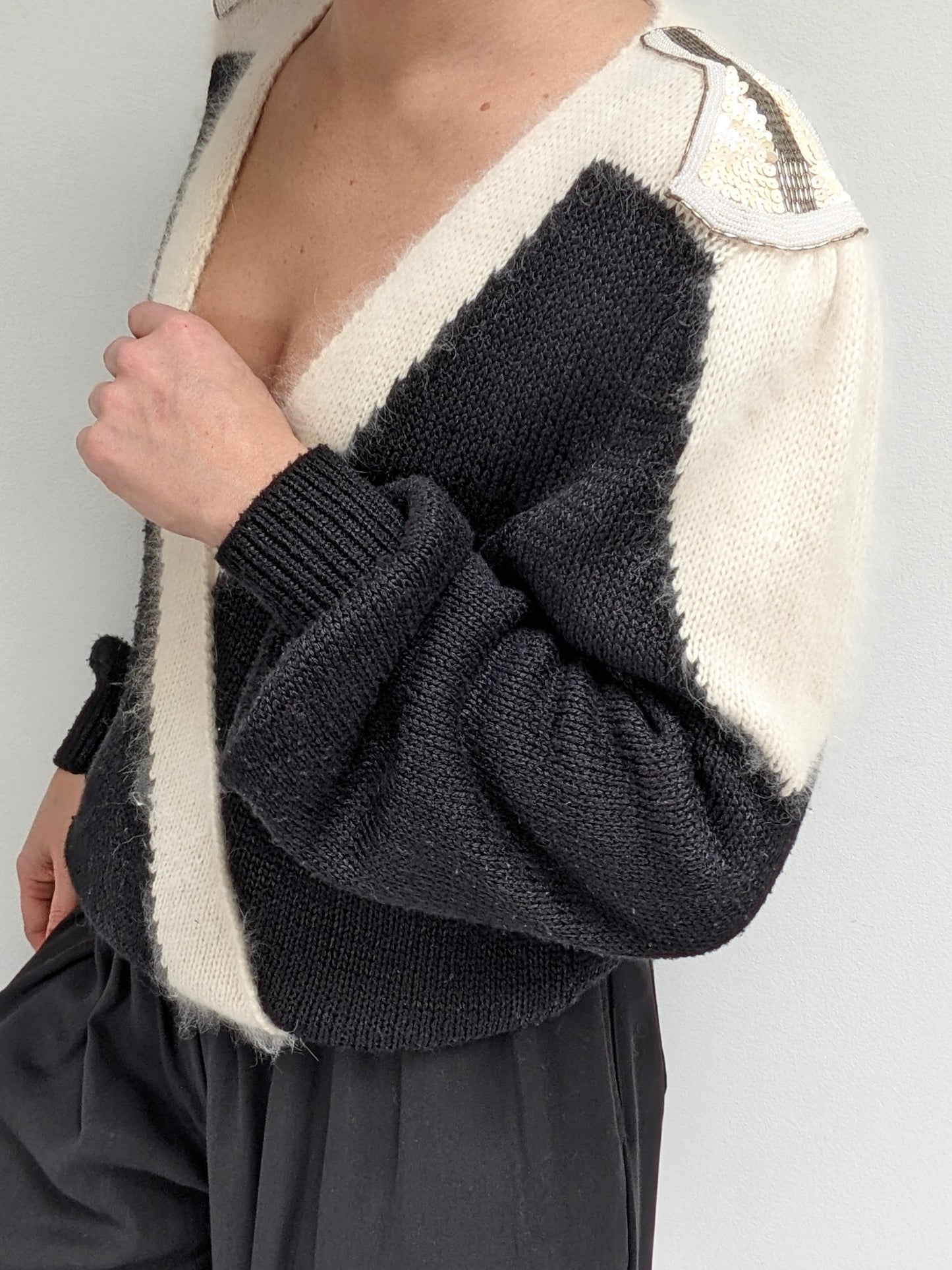 Lovely Vintage Embellished Angora Knit