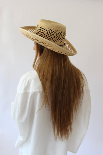 Favorite Vintage Woven Straw & Bullhead Strap Hat