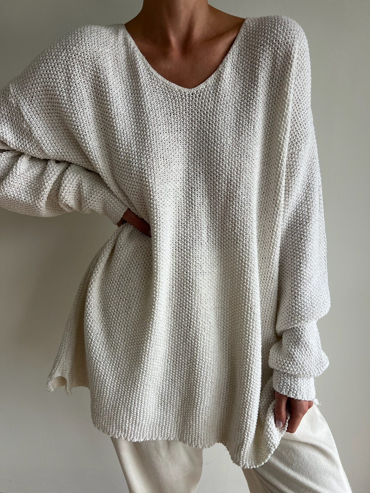 Vintage Ivory Seed Stitch Sweater