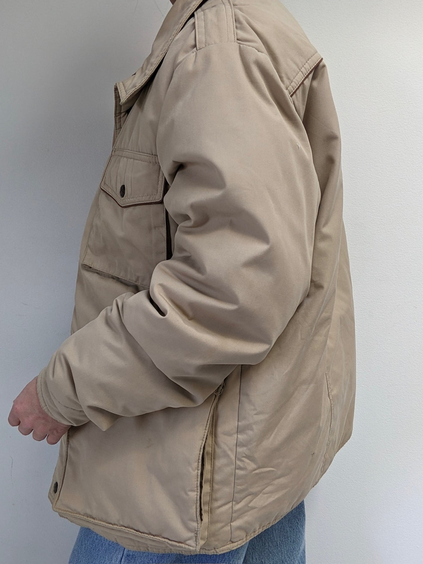 Vintage Latte Down Chore Puffer Coat