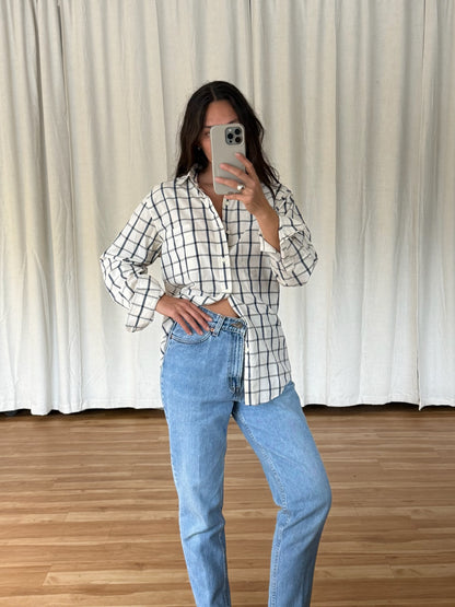 Vintage YSL Ocean Grid Button Down
