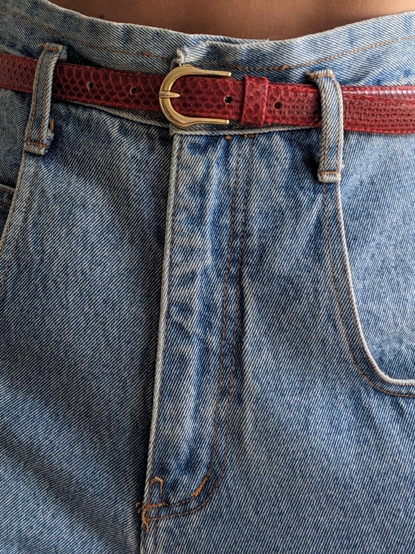 Vintage Paprika Snakeskin Leather Belt