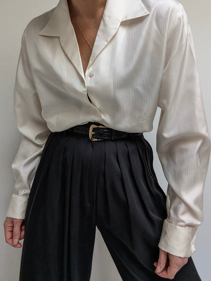 Vintage Pearl Silk Blouse