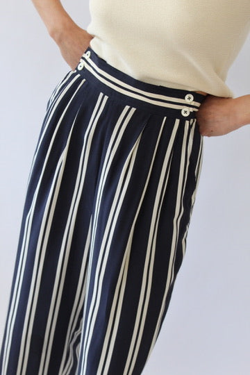 Rare Vintage Striped Silk Wide Leg Pant