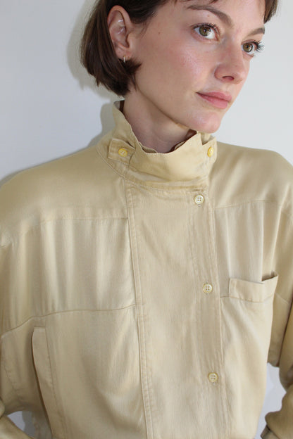 Beautiful 80s Escada Champagne Silk Blouse