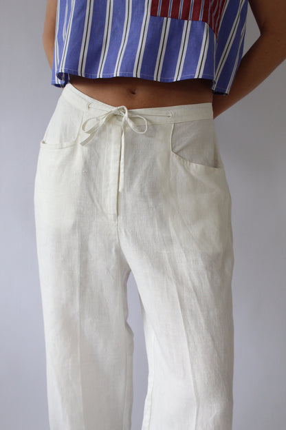 Cloud Linen Wide Leg Drawstring Pant