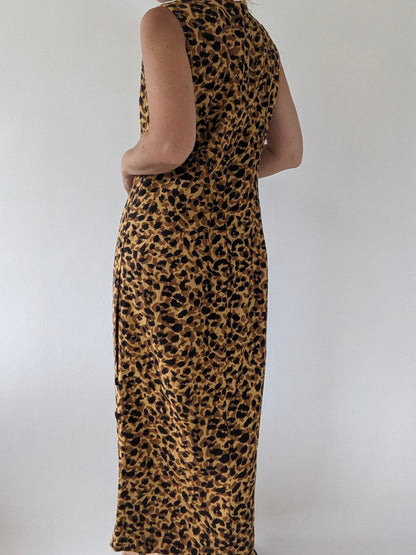 Vintage Bold Print Linen Market Dress