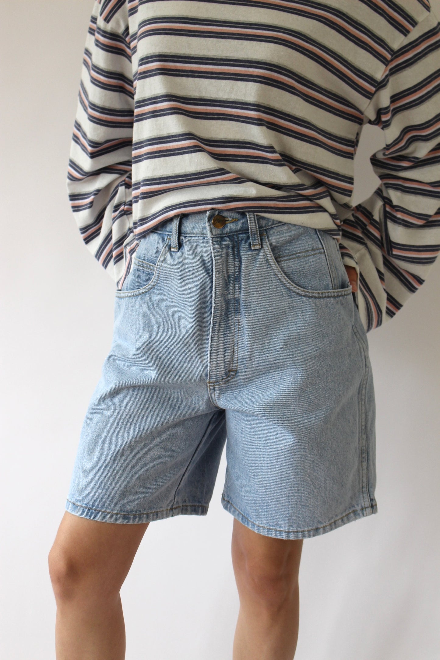 Vintage High-Rise Blue Denim Shorts
