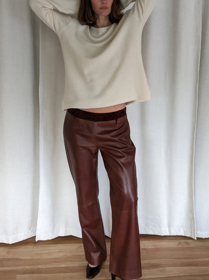 Luxurious Vintage Chocolate Leather Pants