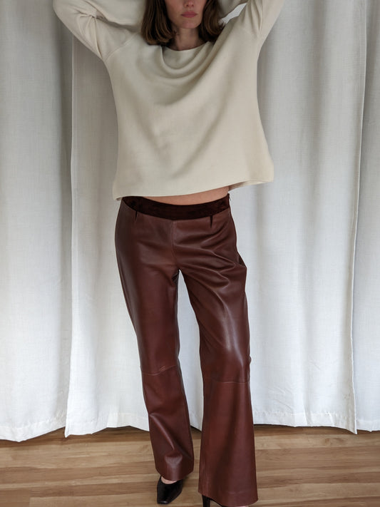 Luxurious Vintage Chocolate Leather Pants