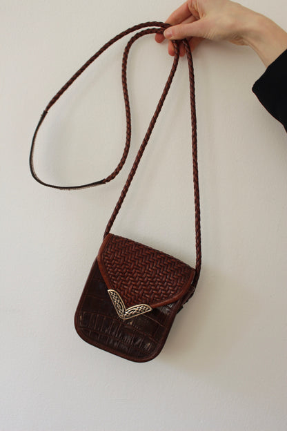 Sweetest Vintage Embossed Leather Crossbody Bag