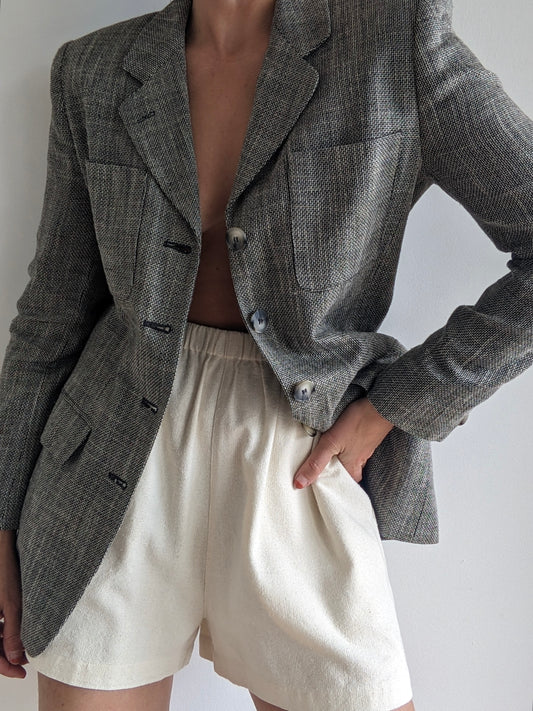Vintage Woven Flax Blazer