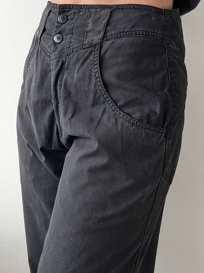 Vintage Faded Black High-Rise Trousers