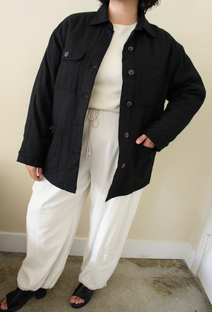 Maddox Woven Silk Chore Coat