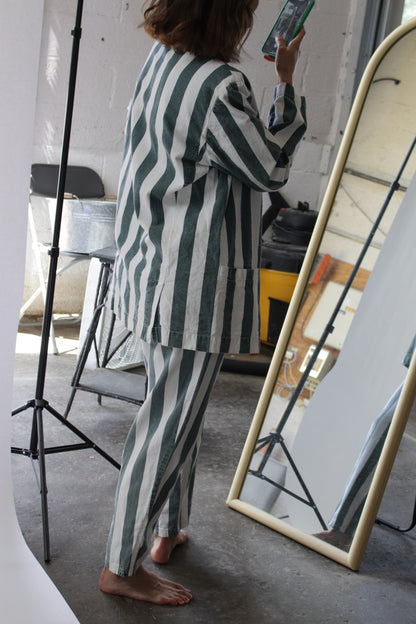 Favorite Vintage Faded Forest Striped Pant Suit