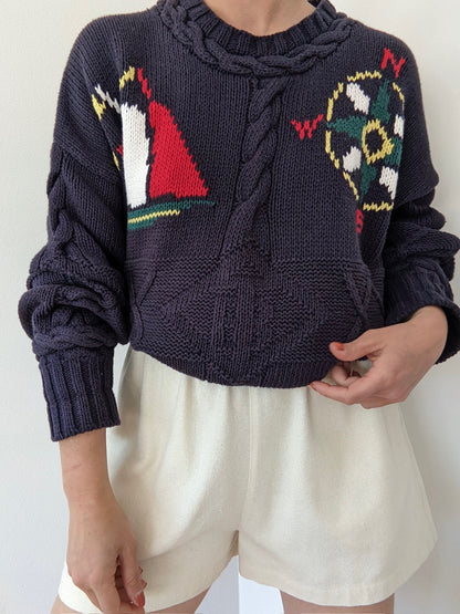 Vintage Guess Nautical Cotton Sweater