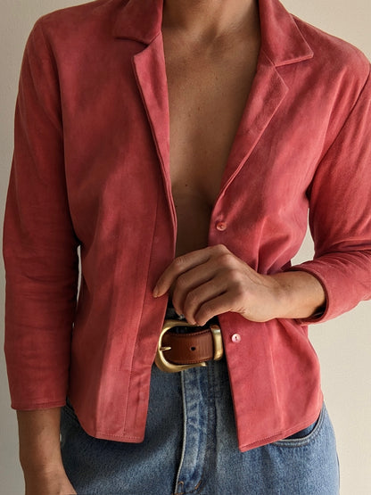 Incredible Vintage Sueded Leather Blouse