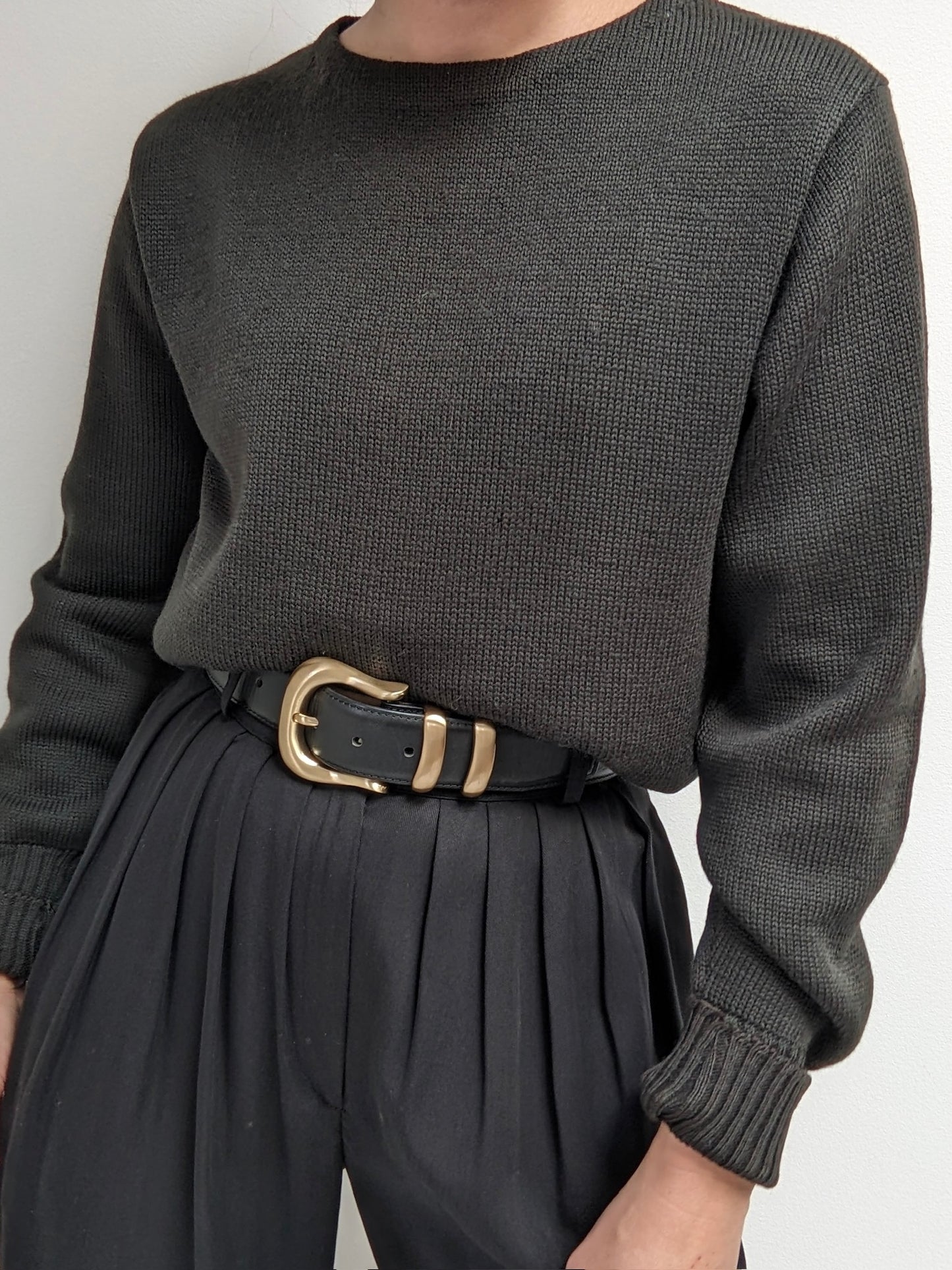 Vintage Deep Olive Wool Sweater