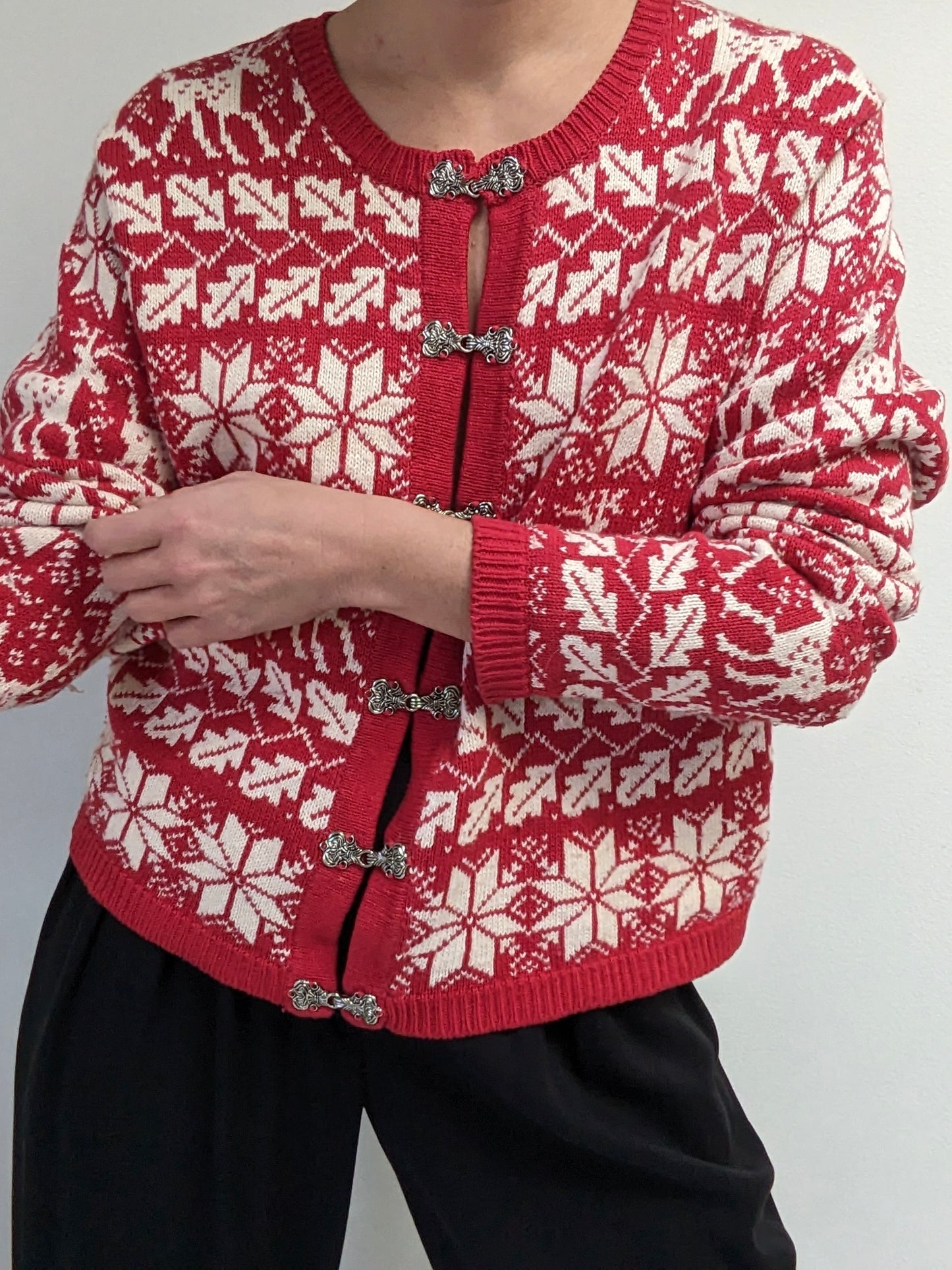 Vintage Holiday Silk & Angora Knit Cardigan