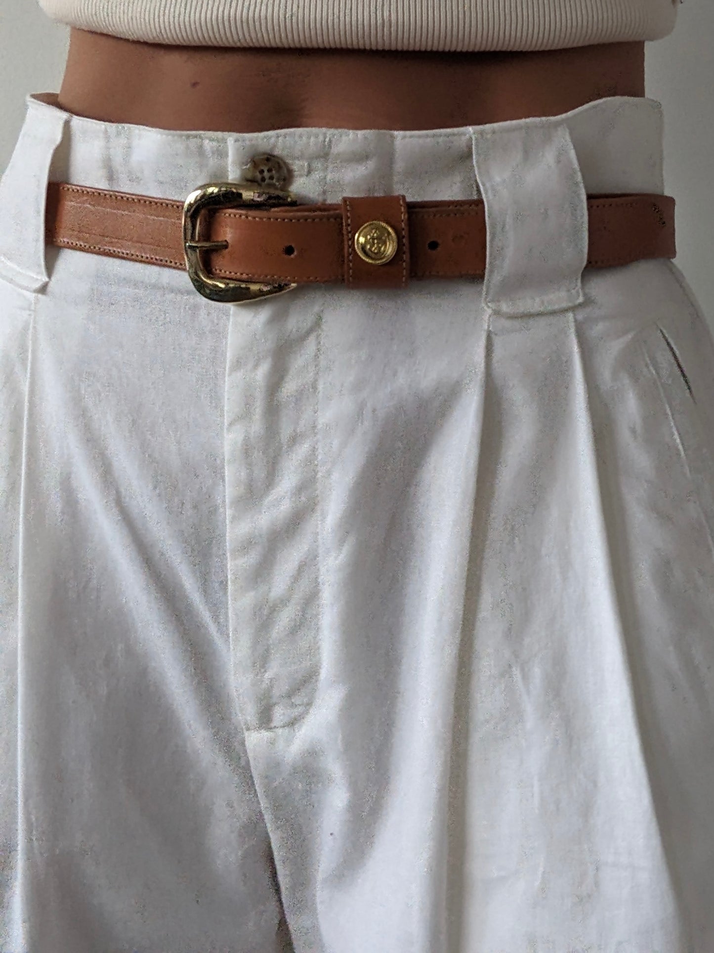Vintage Leather & Anchor Pendant Belt