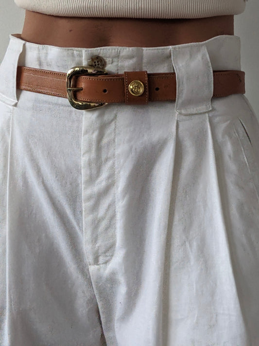 Vintage Leather & Anchor Pendant Belt