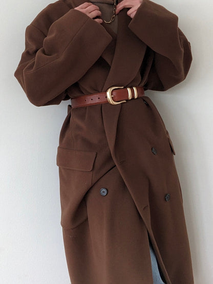 Incredible Vintage Olive Brown Cashmere Coat