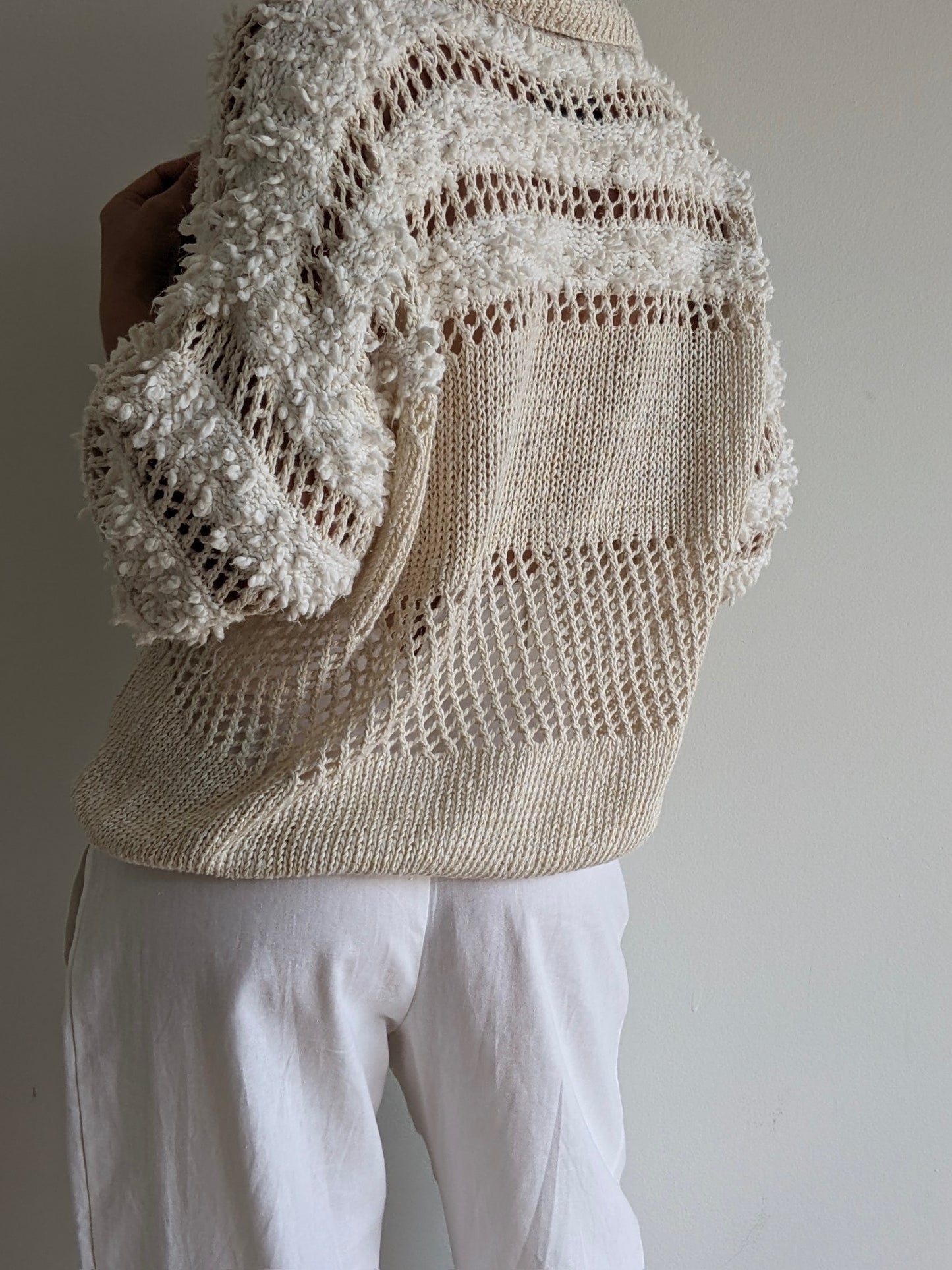 Incredible Vintage Loose-Knit Linen Henley