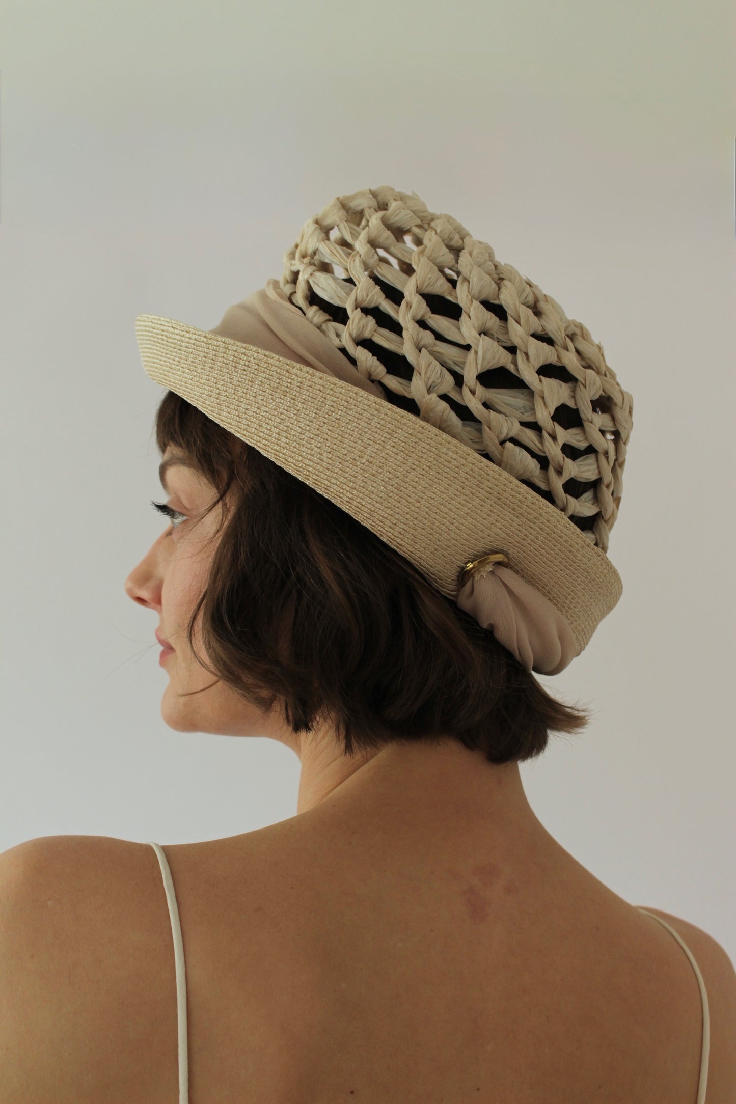 Incredible Vintage Woven Cloche Hat