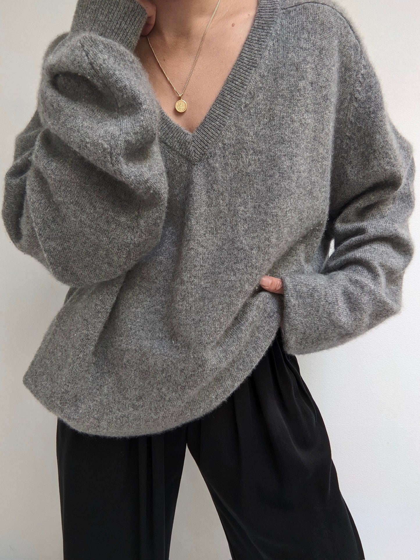 Vintage Charcoal Cashmere Sweater