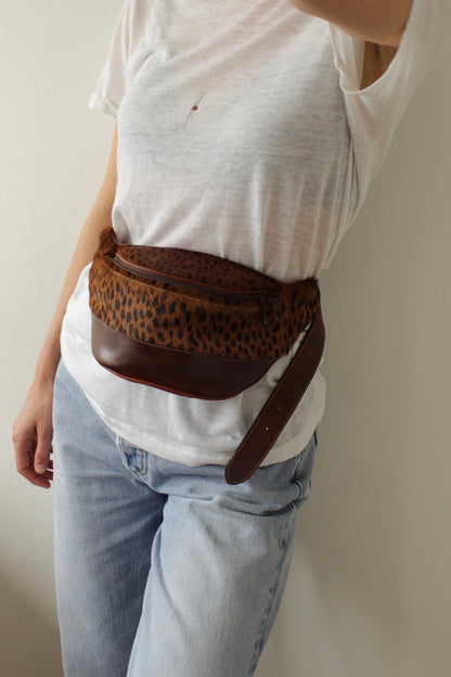 Incredible Vintage Printed Calf Hair Fanny Pack