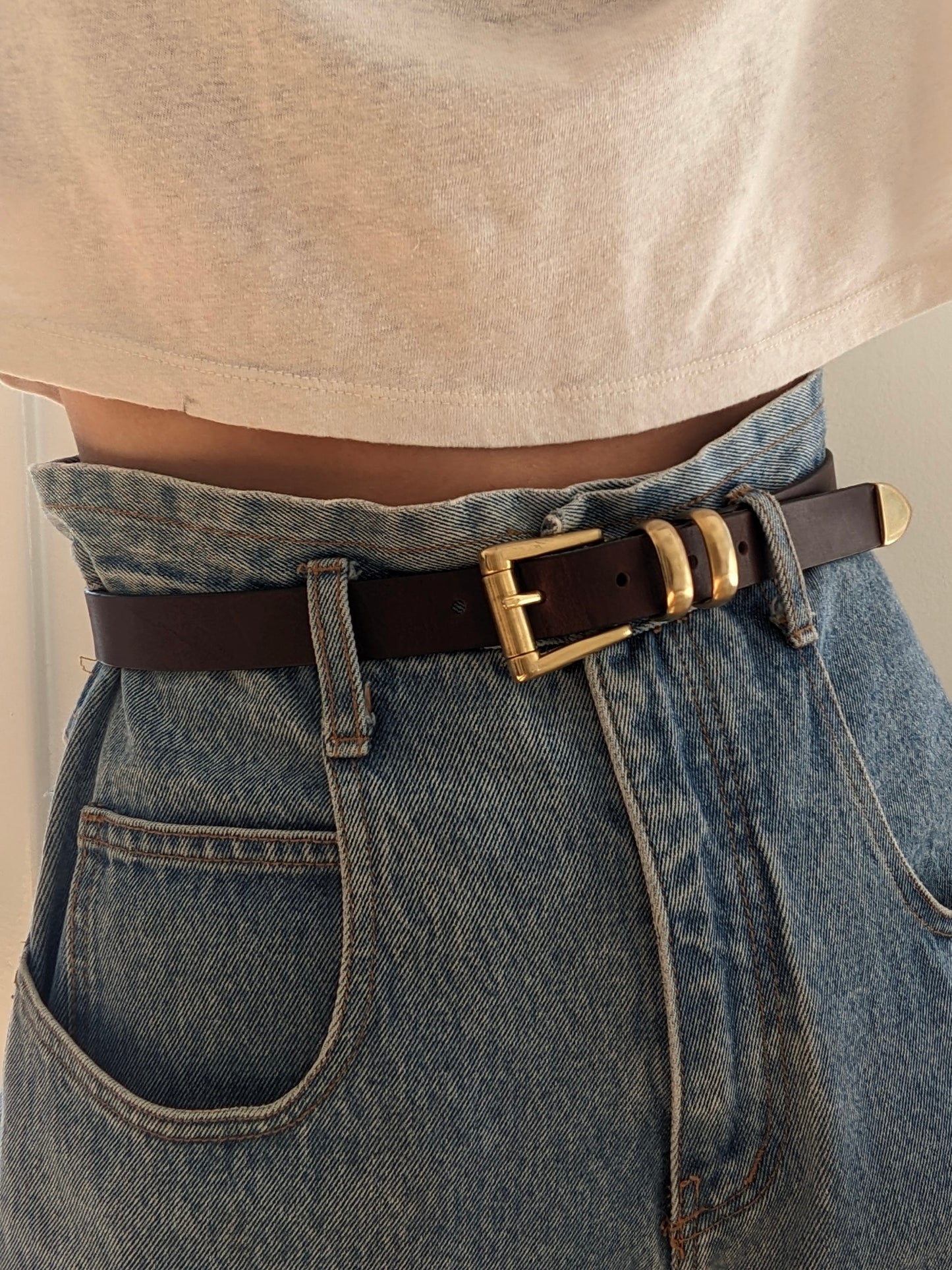 Bold Vintage Espresso Smooth Leather Belt