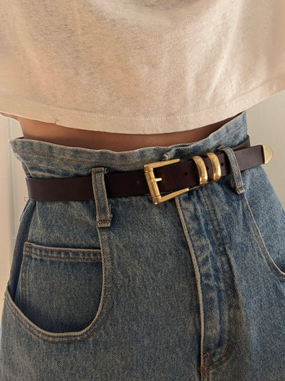 Bold Vintage Espresso Smooth Leather Belt