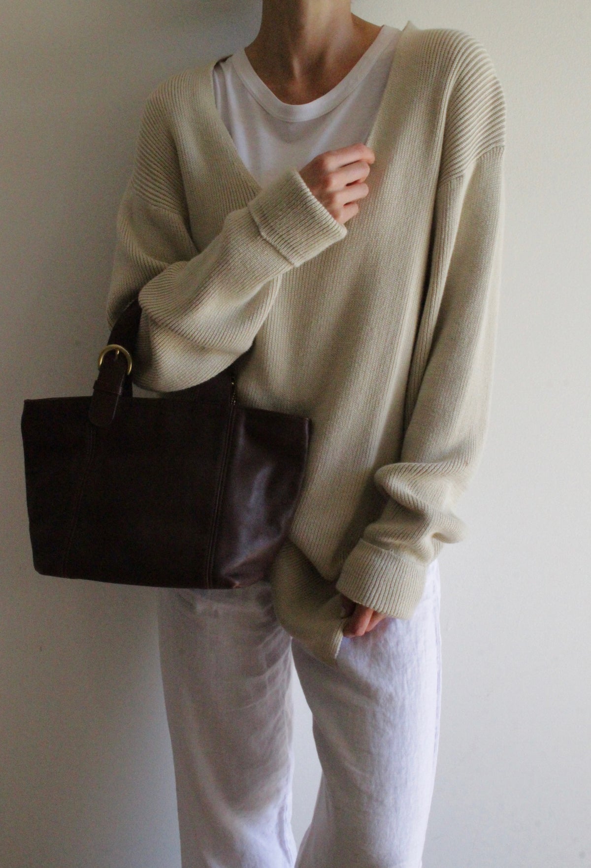 90s Coach Chocolate Leather Buckle Strap Tote