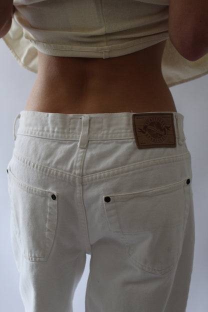 90s White High-Rise Denim