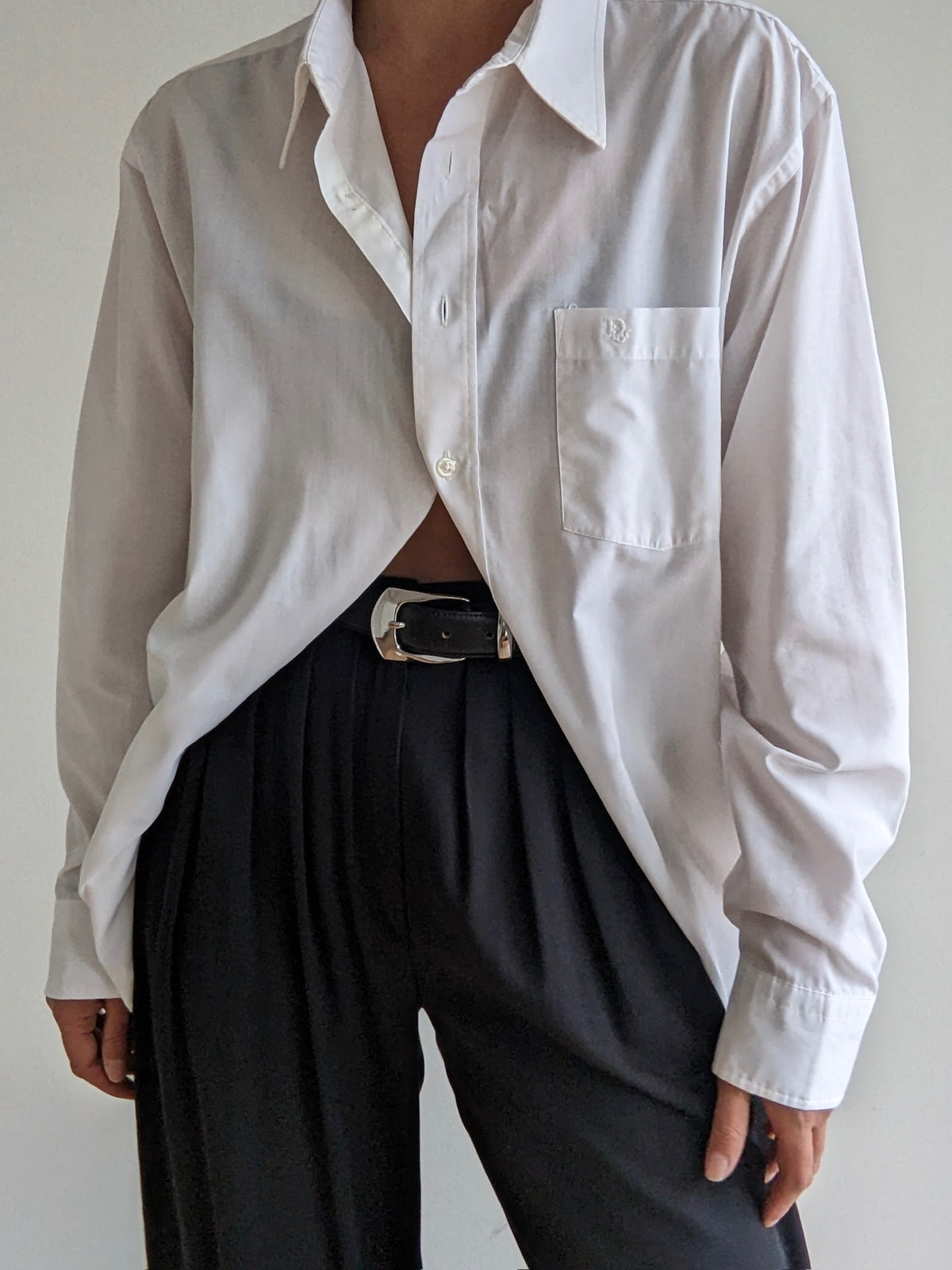 Vintage Christian Dior Crisp White Cotton Shirt