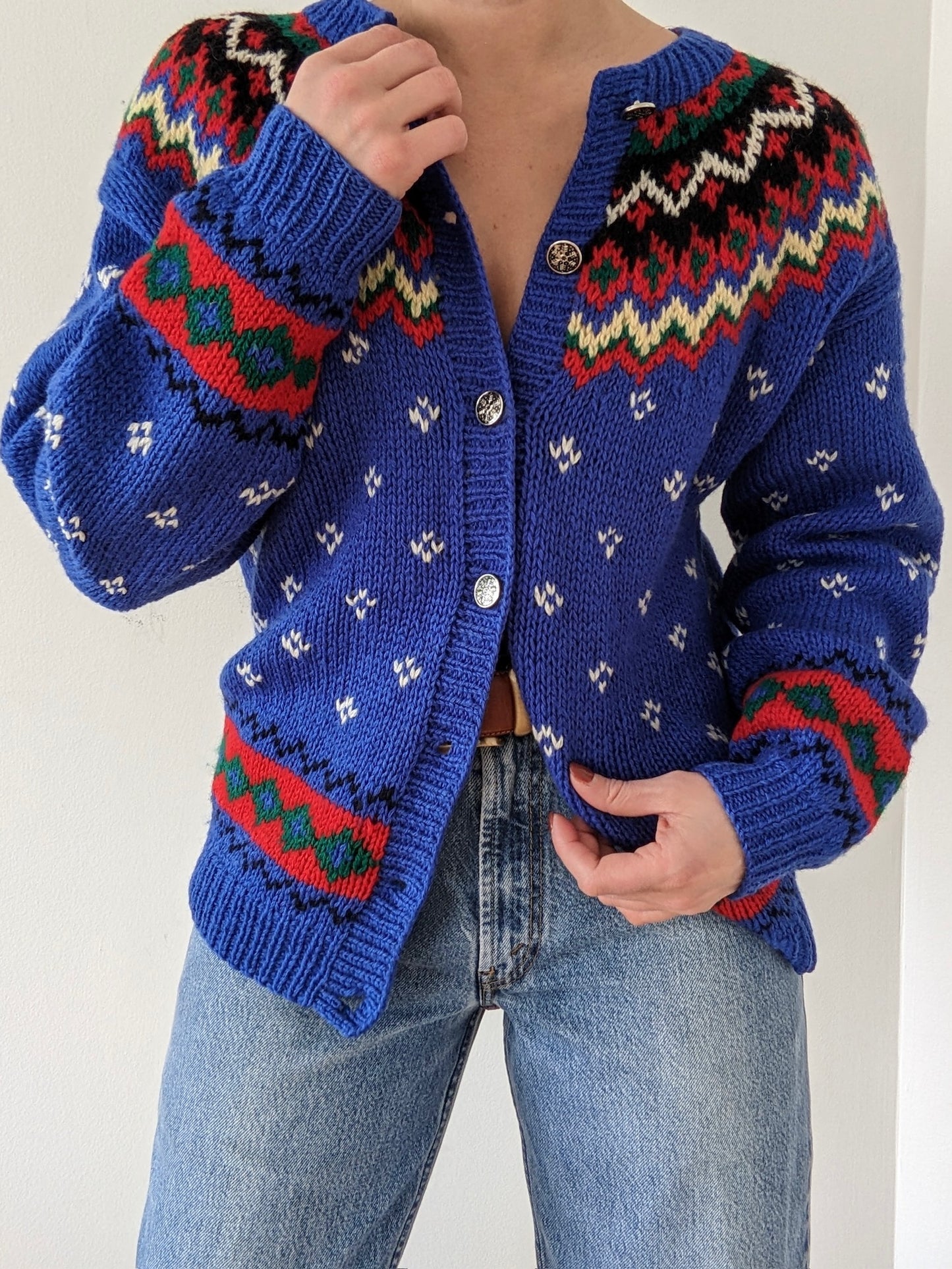 Amazing Vintage Eddie Bauer Fair Isle Wool Cardigan