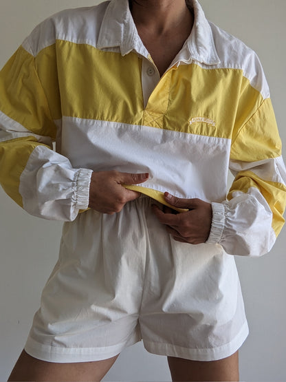 Vintage Lemon Striped Pebble Beach Pullover