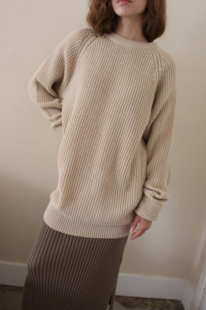 Vintage Latte Raglan Knit Sweater