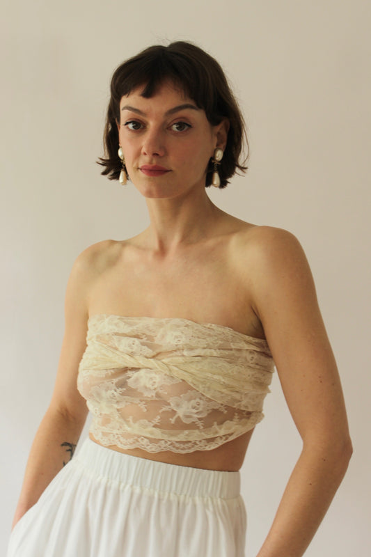 Lovely Vintage Floral Lace Scarf