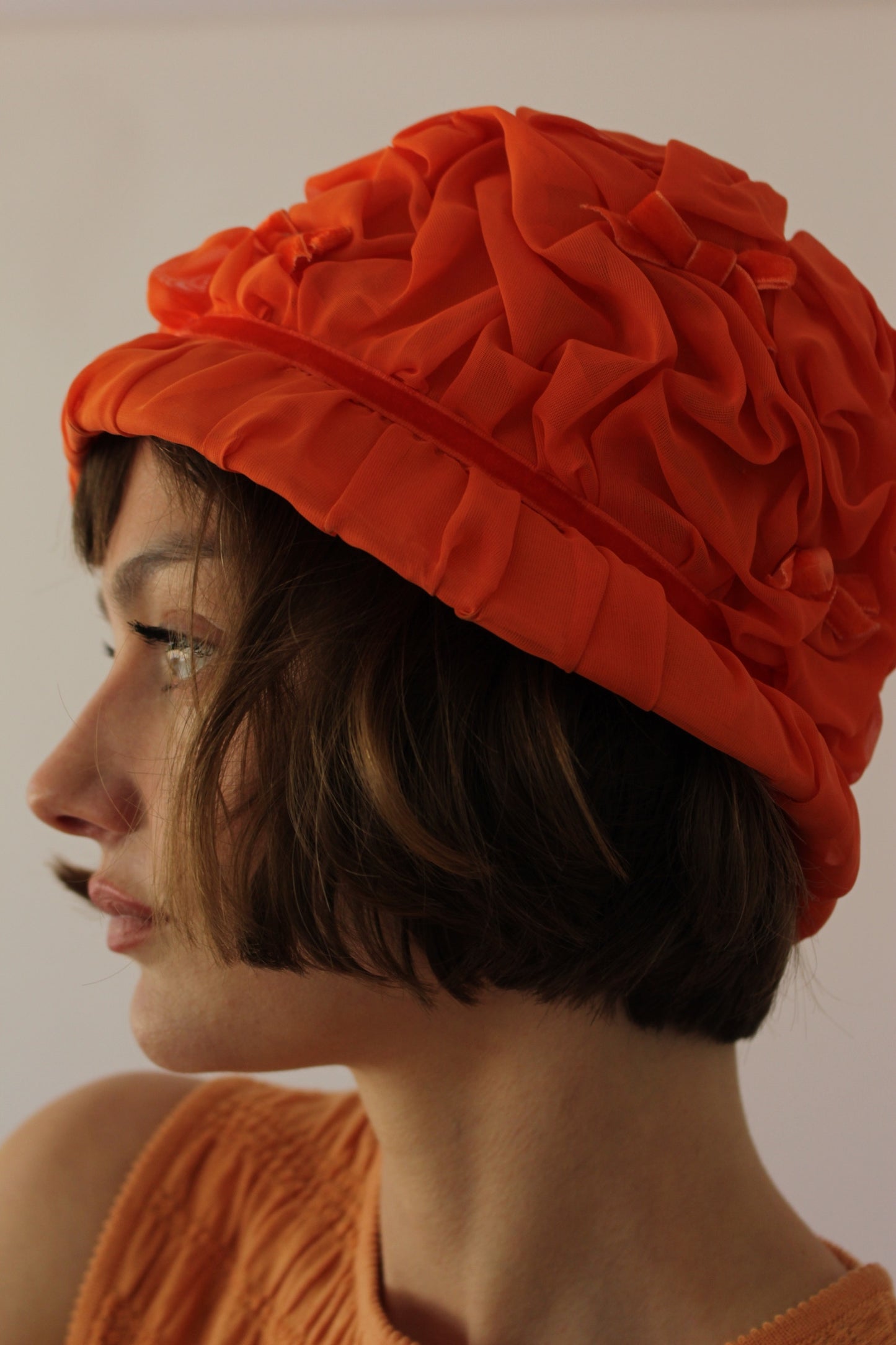 Vintage 1960s Citrus Chiffon Hat