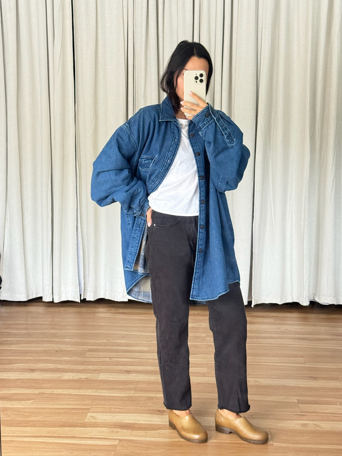 Vintage Fleece-Lined Denim Overshirt