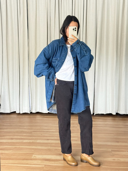 Vintage Fleece-Lined Denim Overshirt