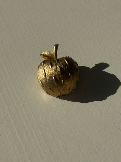 Vintage Gold Apple Brooch