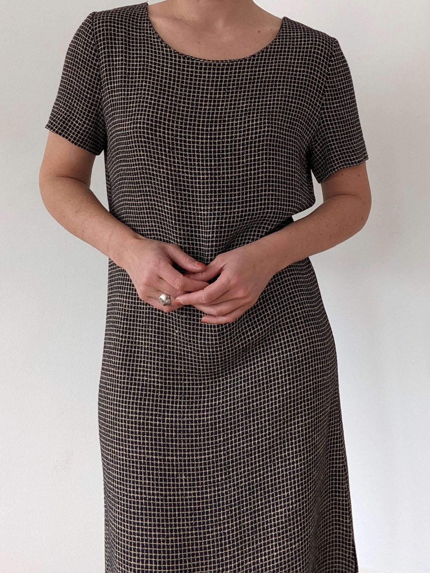 Vintage Midnight Grid Market Dress