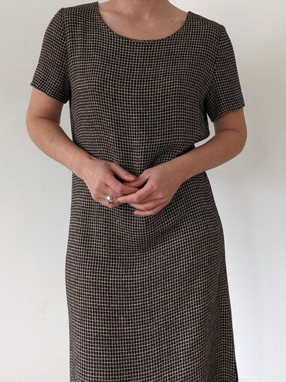 Vintage Midnight Grid Market Dress